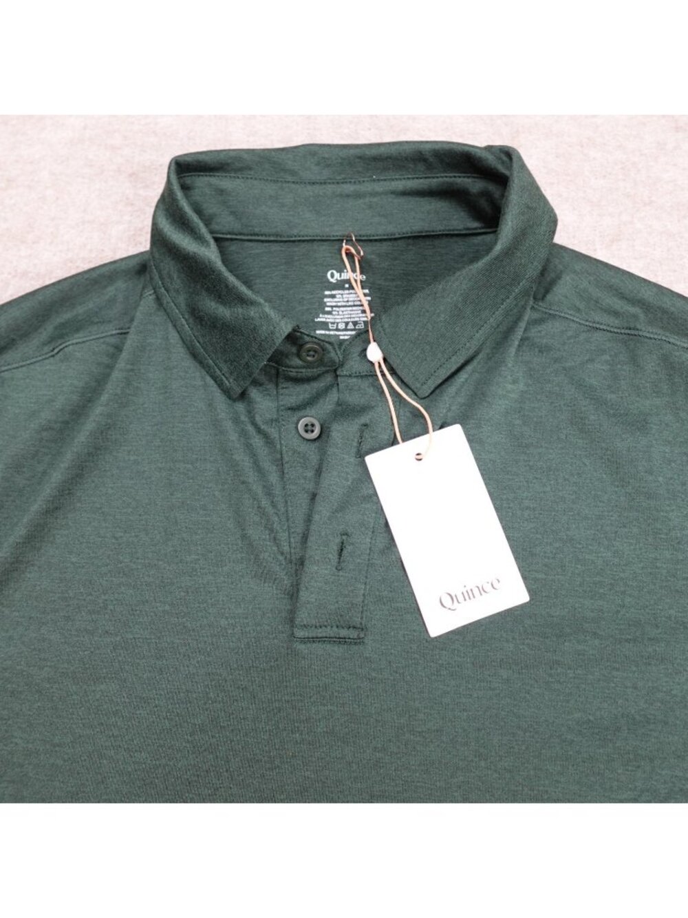 Quince Mens Polo Shirt Medium Green Solid Flowknit Performance NEW